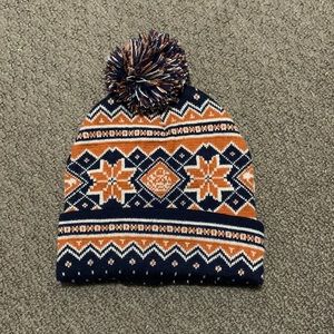 Patterned pom beanie